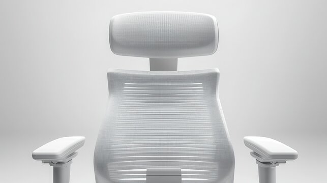 Ergonomic office chair in white against a seamless neutral backdrop