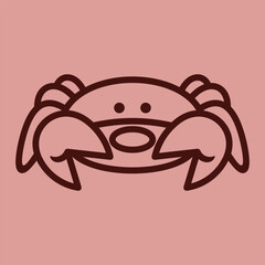 Lineart outline Sea Animal in cute colorful design for kids and education