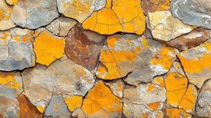 Yellow & Grey Stone Wall Background Texture
