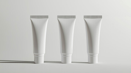 white cream cosmetic tube isolated on white background  . Mockup product package tube container design 
