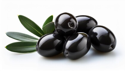 black olives on white background