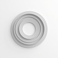 Obraz premium Concentric Rings in Light Gray Tones on White