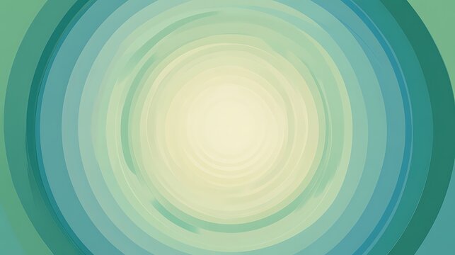 Abstract concentric circles in shades of green and beige