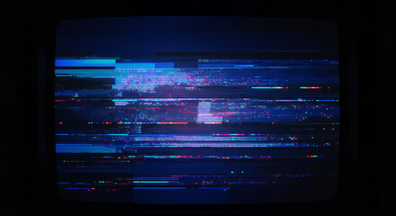 Retro Glitch: Distorted TV Screen Art - Pixelated Noise, 80s Aesthetic & Cyberpunk Visuals for Digital Art & Backgrounds