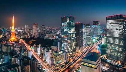 night view of shinjuku japan