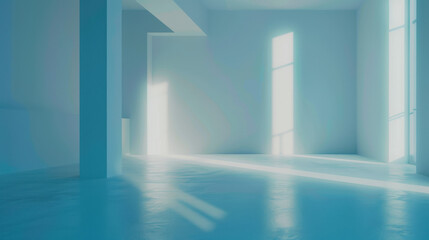 Obraz premium light blue studio room