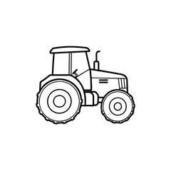 Obraz premium tractor line art on white background 