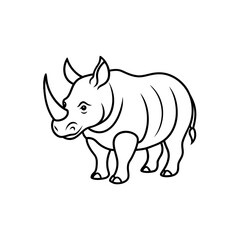 Obraz premium rhino line art on white background 