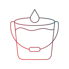 bucket gradient outline icon with white background vector stock illustration