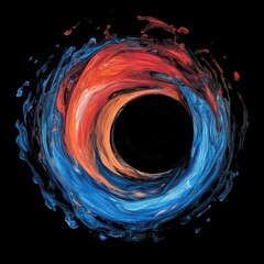 Abstract Swirling Colors: A Vortex of Blue and Orange Hues