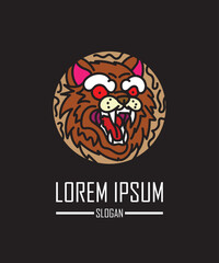 emblem monster logo icon for halloween sign