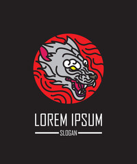 emblem monster logo icon for halloween sign