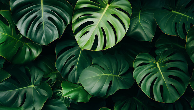 swiss cheese plant, or Monteria delicious 
