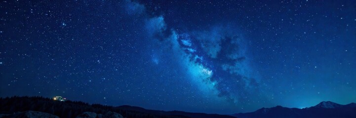 Fototapeta premium starry night sky with countless stars in deep blue darkness, celestial bodies, night sky, infinite