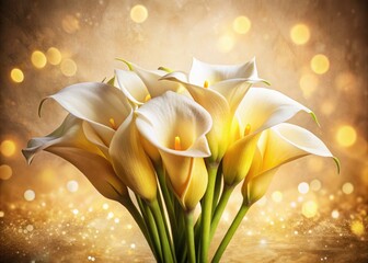 A timeless bouquet: yellow and white calla lilies captured in a vintage floral still life.