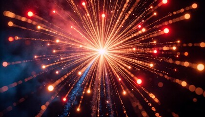 Obraz premium Vibrant Fireworks Display in Dark Sky