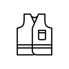 Working Vest Icon. Working Vest Vector Icon in line style design. Working Vest Symbol.