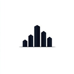 Fototapeta premium Simple minimalist black city skyline icon illustration.