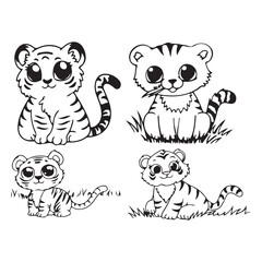 Obraz premium Cute Tiger animals art design 