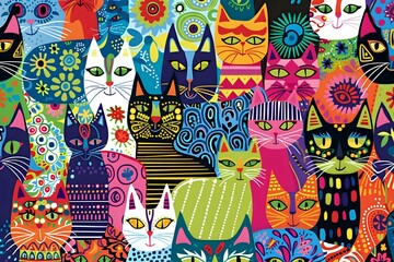 Colorful Cats: A vibrant collection of feline art
