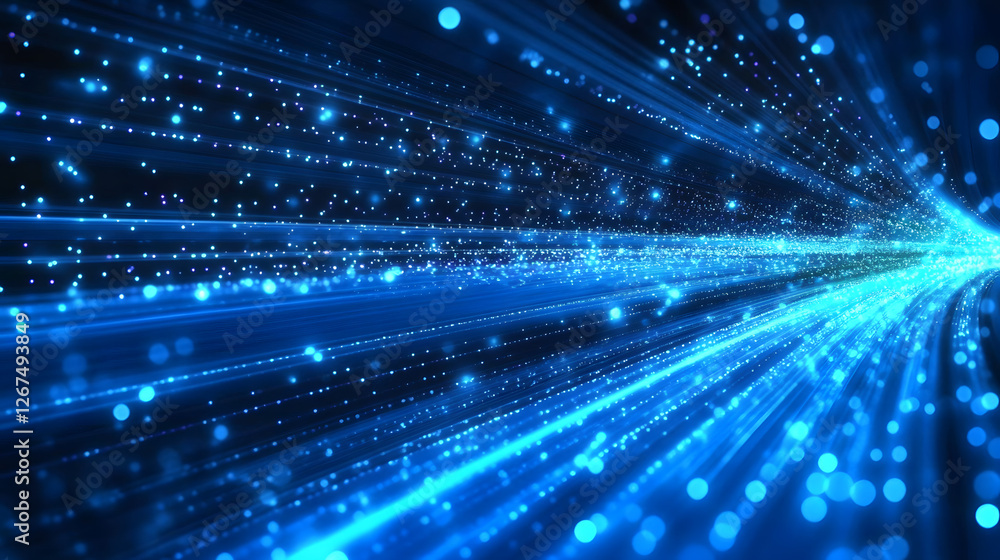 Poster blue abstract technology vector background, speed connection network technology concept, futuristic 