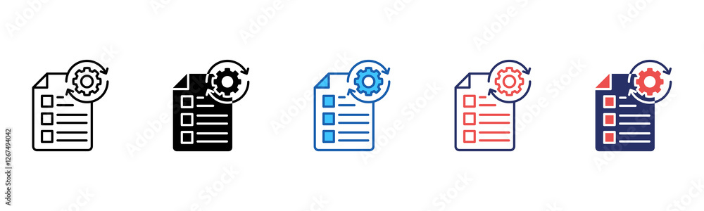 Poster plan icon sheet multiple style collection