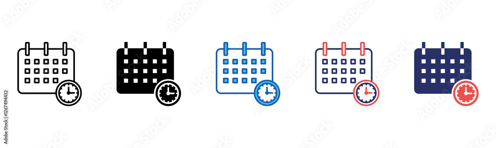 Poster Schedule icon sheet multiple style collection