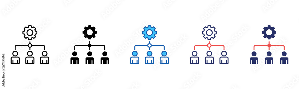 Poster Teamwork icon sheet multiple style collection