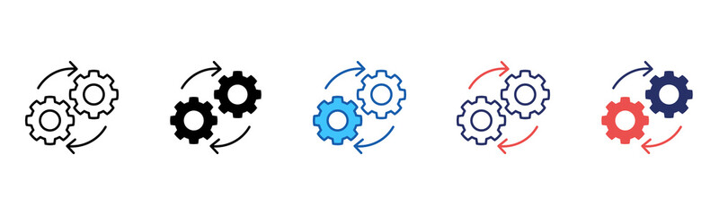 Integration icon sheet multiple style collection