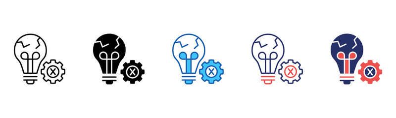 Failure icon sheet multiple style collection