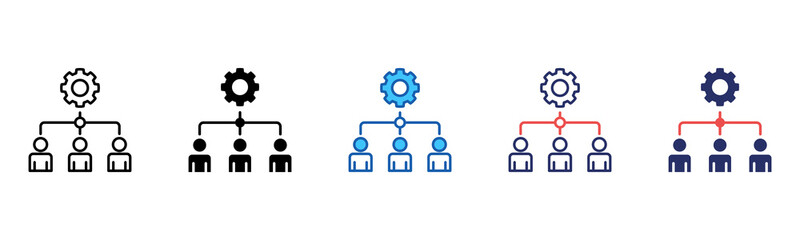 Teamwork icon sheet multiple style collection