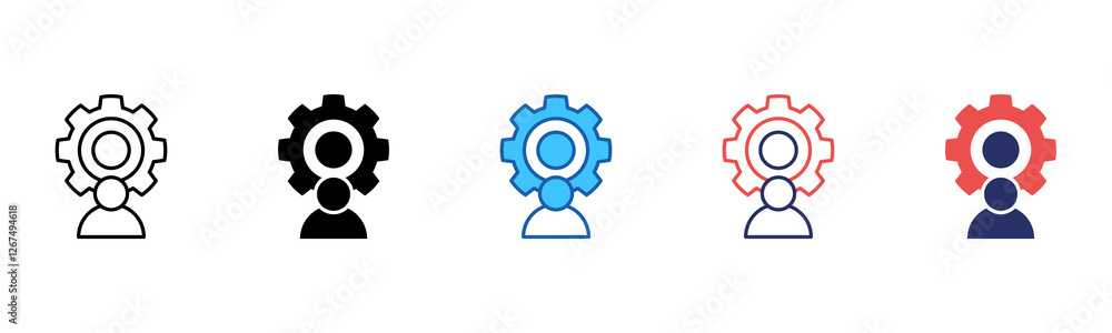 Poster human resources icon sheet multiple style collection