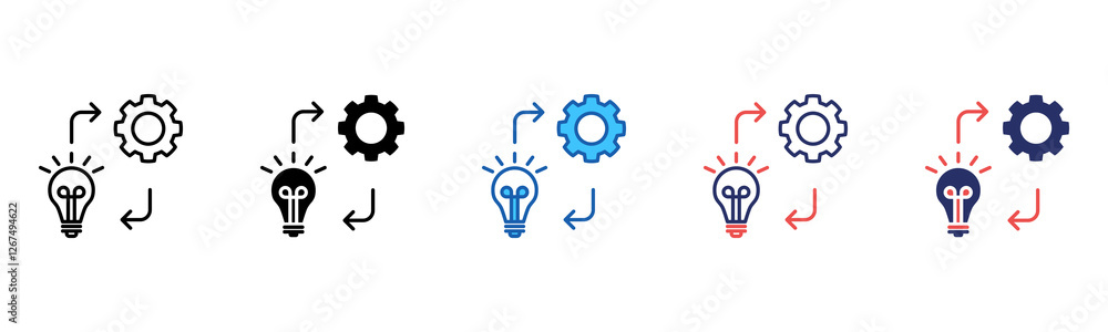 Poster Implement icon sheet multiple style collection