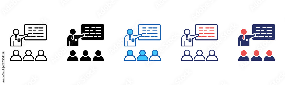 Poster Training icon sheet multiple style collection