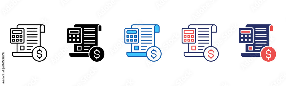 Poster budget icon sheet multiple style collection