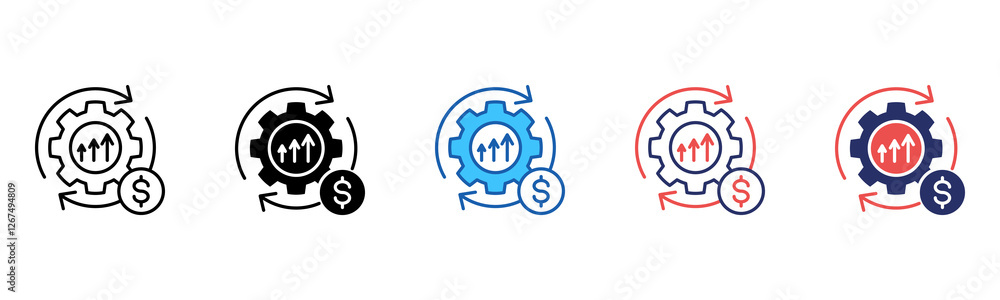 Poster Process Improvement icon sheet multiple style collection