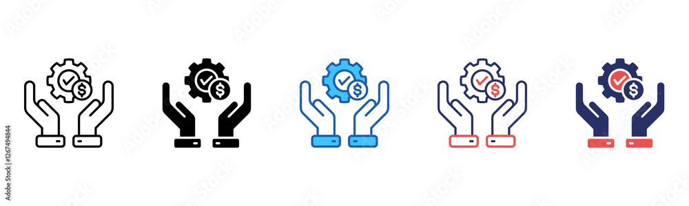 Poster benefit icon sheet multiple style collection