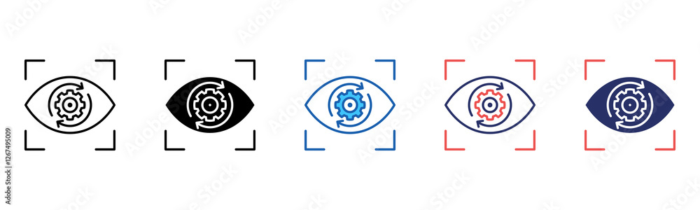 Poster vision icon sheet multiple style collection