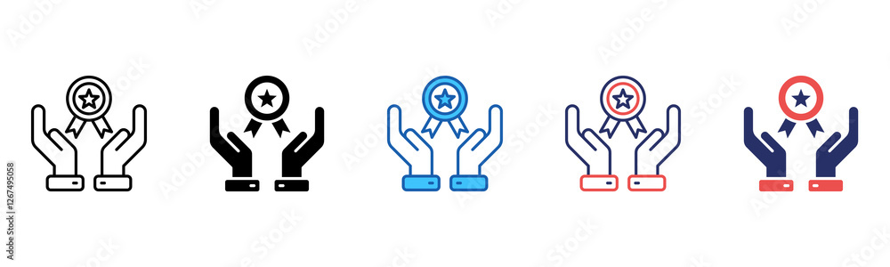 Poster achievement icon sheet multiple style collection