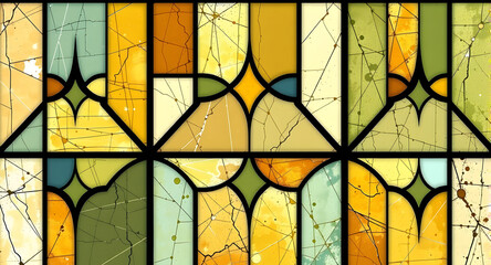 Abstract Stained Glass Window Design