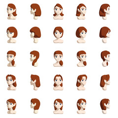 さまざまな髪型をした女性のイラスト
