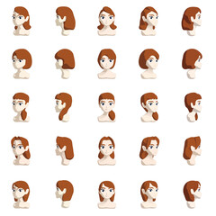 さまざまな髪型をした女性のイラスト
