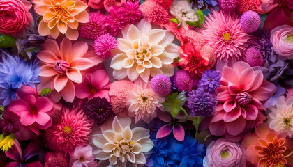 A beautiful floral flower plant wallpaper featuring colorful blossom and botanical pattern background, spring decoration, bringing a vintage yet modern touch to any garden inspired decor