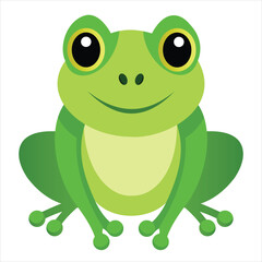 Obraz premium Small Green Frog Displayed on White