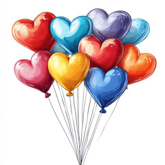 balloons in the shape of heart