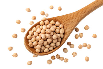 dry raw organic chickpeas in isolated on transparent background png