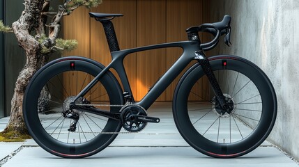 The elegance of black road bikes