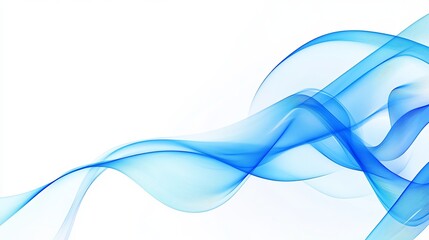 Obraz premium Abstract Blue Wave Design Elegant Swirling Flowing Lines Smooth Gentle Curves Modern Background Illustration Digital Art Graphic Resource Template 