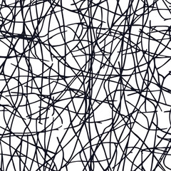 Abstract Black Lines Intricate Web-like Design Energetic Chaos