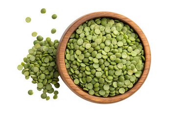 Fototapeta premium green split peas in a isolated on transparent background png